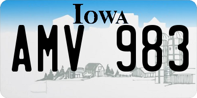 IA license plate AMV983