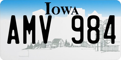 IA license plate AMV984