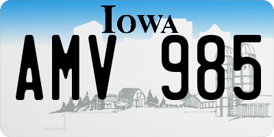 IA license plate AMV985