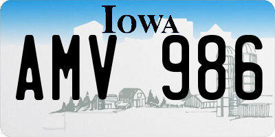 IA license plate AMV986