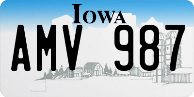 IA license plate AMV987
