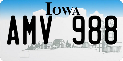 IA license plate AMV988