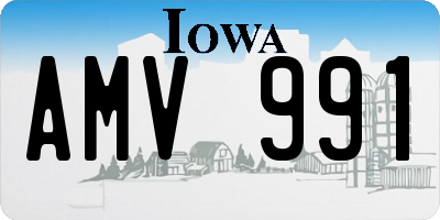 IA license plate AMV991