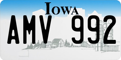 IA license plate AMV992