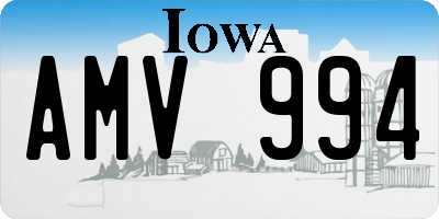 IA license plate AMV994