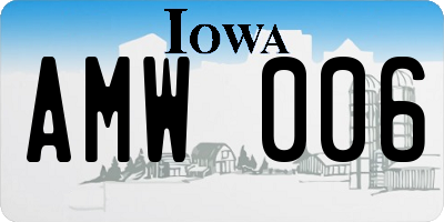 IA license plate AMW006