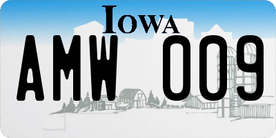 IA license plate AMW009