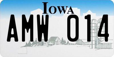 IA license plate AMW014