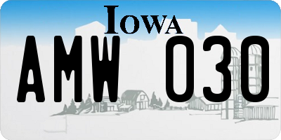 IA license plate AMW030