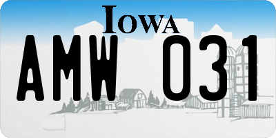 IA license plate AMW031