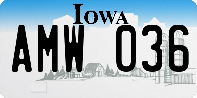 IA license plate AMW036
