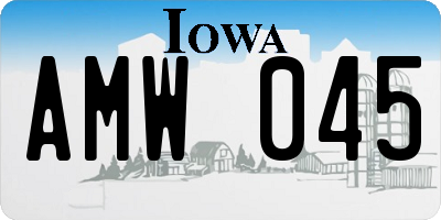 IA license plate AMW045