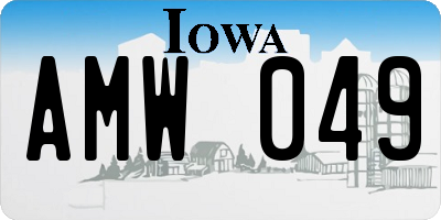IA license plate AMW049
