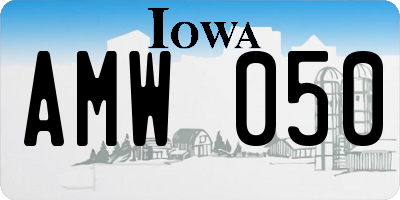 IA license plate AMW050