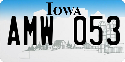 IA license plate AMW053