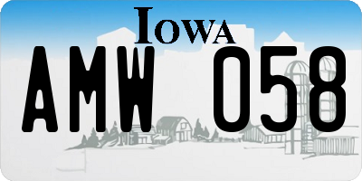 IA license plate AMW058