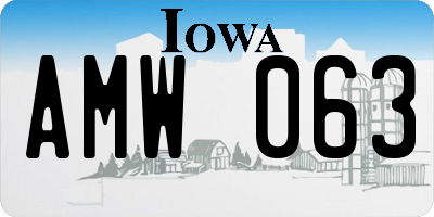 IA license plate AMW063