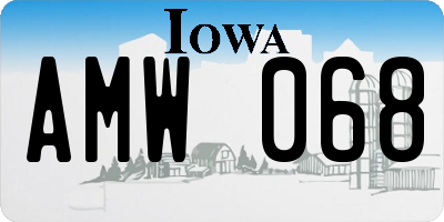 IA license plate AMW068