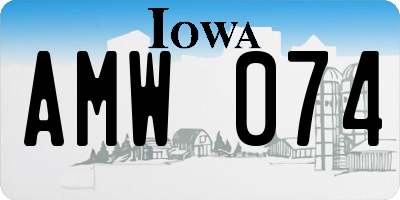 IA license plate AMW074