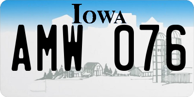 IA license plate AMW076