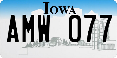 IA license plate AMW077