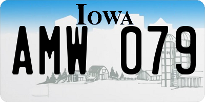 IA license plate AMW079