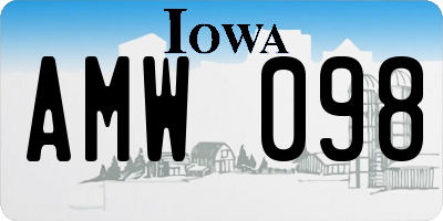 IA license plate AMW098