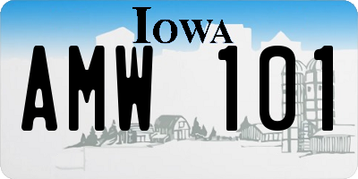 IA license plate AMW101