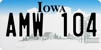 IA license plate AMW104