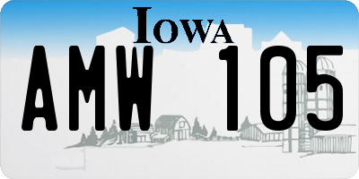 IA license plate AMW105