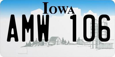 IA license plate AMW106