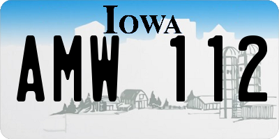 IA license plate AMW112