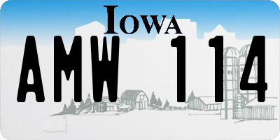 IA license plate AMW114