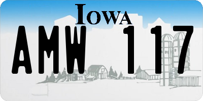 IA license plate AMW117
