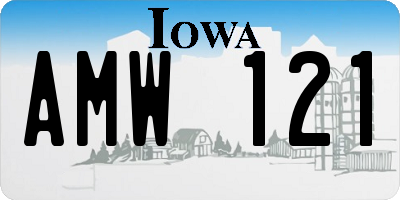 IA license plate AMW121