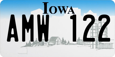 IA license plate AMW122