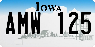 IA license plate AMW125