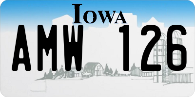 IA license plate AMW126
