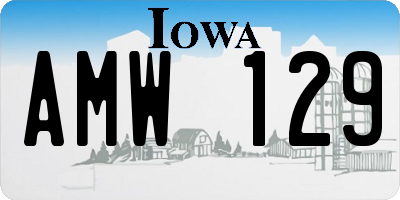 IA license plate AMW129