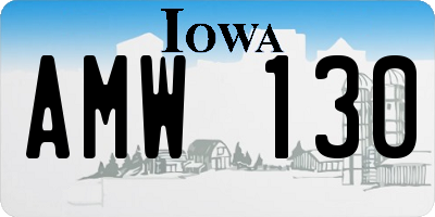IA license plate AMW130