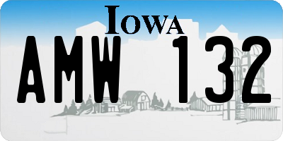 IA license plate AMW132