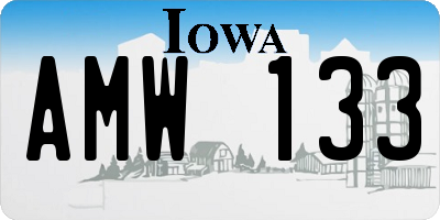 IA license plate AMW133