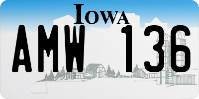 IA license plate AMW136