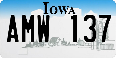 IA license plate AMW137