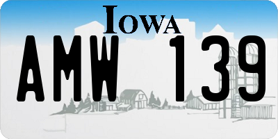 IA license plate AMW139