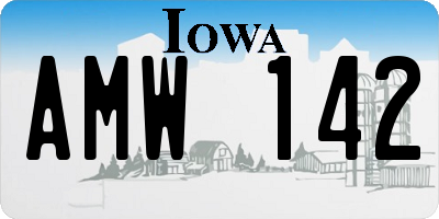 IA license plate AMW142