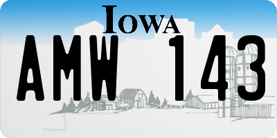 IA license plate AMW143