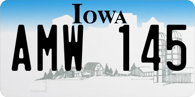 IA license plate AMW145
