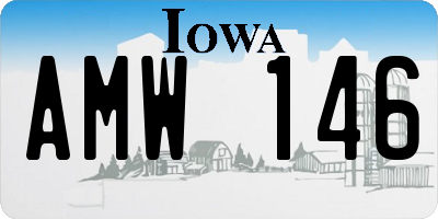 IA license plate AMW146
