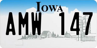 IA license plate AMW147